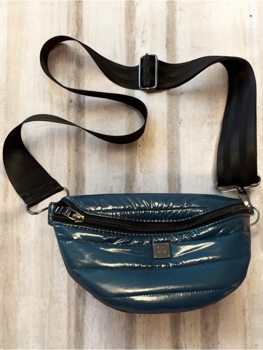 Carbon38 Glossy Teal Crossbody Bag